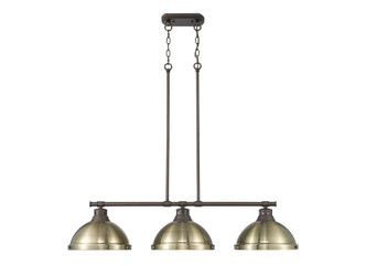 Golden - 3602-3LP RBZ-AB - Three Light Linear Pendant - Duncan - Rubbed Bronze