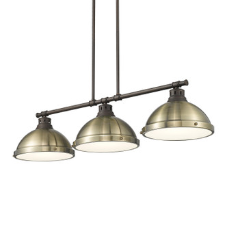 Golden - 3602-3LP RBZ-AB - Three Light Linear Pendant - Duncan - Rubbed Bronze