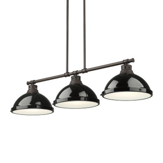 Golden - 3602-3LP RBZ-BK - Three Light Linear Pendant - Duncan - Rubbed Bronze