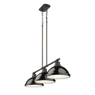Duncan Three Light Linear Pendant (3602-3LP RBZ-BK)