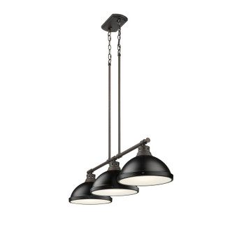 Duncan Three Light Linear Pendant (3602-3LP RBZ-BLK)
