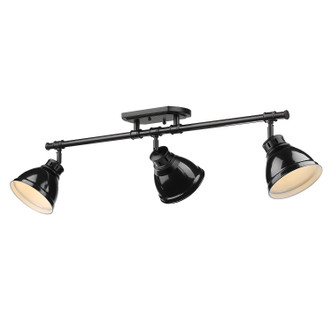 Duncan Three Light Semi-Flush Mount (3602-3SF BLK-BK)