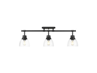 Golden - 3602-3SF BLK-CLR - Three Light Semi-Flush Mount - Duncan - Matte Black