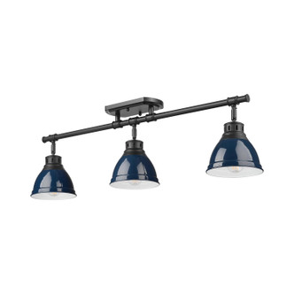 Duncan Three Light Semi-Flush Mount (3602-3SF BLK-NVY)