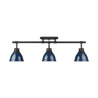 Duncan Three Light Semi-Flush Mount (3602-3SF BLK-NVY)