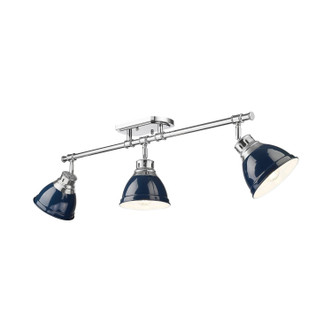 Golden - 3602-3SF CH-NVY - Three Light Semi-Flush Mount - Duncan - Chrome