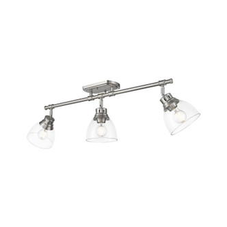 Golden - 3602-3SF PW-CLR - Three Light Semi-Flush Mount - Duncan - Pewter