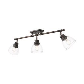 Golden - 3602-3SF RBZ-CLR - Three Light Semi-Flush Mount - Duncan - Rubbed Bronze