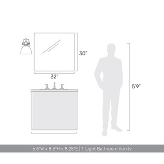 Duncan One Light Bath Vanity (3602-BA1 AB-WHT)