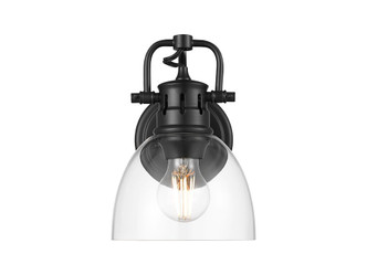 Golden - 3602-BA1 BLK-CLR - One Light Vanity - Duncan - Matte Black