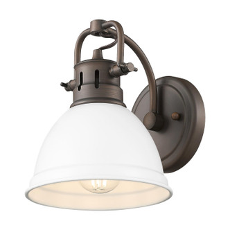 Golden - 3602-BA1 RBZ-WHT - One Light Vanity - Duncan - Rubbed Bronze