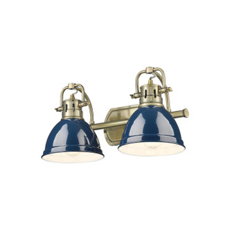 Golden - 3602-BA2 AB-NVY - Two Light Vanity - Duncan - Aged Brass
