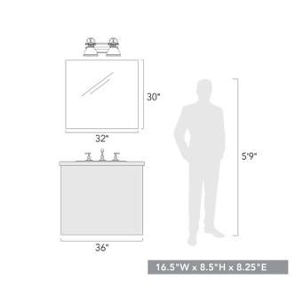 Duncan Two Light Bath Vanity (3602-BA2 AB-WH)