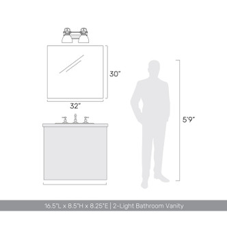 Duncan Two Light Vanity (3602-BA2 BLK-NVY)