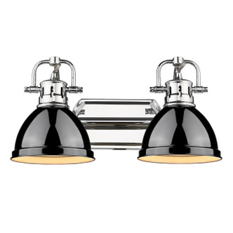 Golden - 3602-BA2 CH-BK - Two Light Bath Vanity - Duncan - Chrome