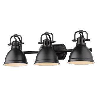 Golden - 3602-BA3 BLK-BLK - Three Light Bath Vanity - Duncan BCB - Matte Black