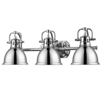 Golden - 3602-BA3 CH-CH - Three Light Bath Vanity - Duncan - Chrome