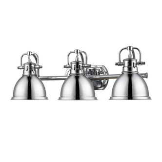 Golden - 3602-BA3 CH-CH - Three Light Bath Vanity - Duncan - Chrome