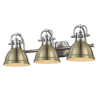 Golden - 3602-BA3 PW-AB - Three Light Bath Vanity - Duncan - Pewter