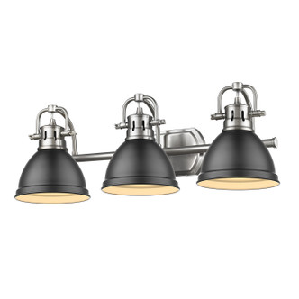Golden - 3602-BA3 PW-BLK - Three Light Bath Vanity - Duncan - Pewter