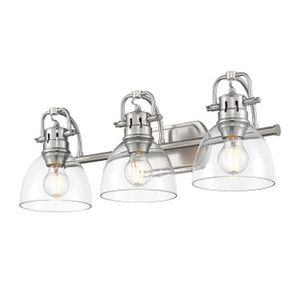 Golden - 3602-BA3 PW-CLR - Three Light Vanity - Duncan BCB - Pewter
