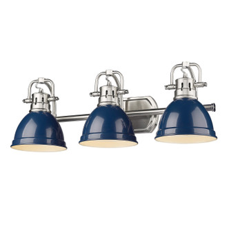 Golden - 3602-BA3 PW-NVY - Three Light Bath Vanity - Duncan BCB - Pewter