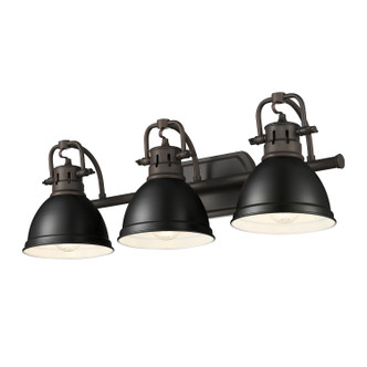 Golden - 3602-BA3 RBZ-BLK - Three Light Vanity - Duncan - Rubbed Bronze
