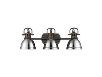 Golden - 3602-BA3 RBZ-CH - Three Light Vanity - Duncan - Rubbed Bronze