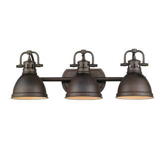 Golden - 3602-BA3 RBZ-RBZ - Three Light Bath Vanity - Duncan - Rubbed Bronze