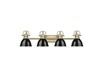 Golden - 3602-BA4 AB-BK - Four Light Vanity - Duncan - Aged Brass