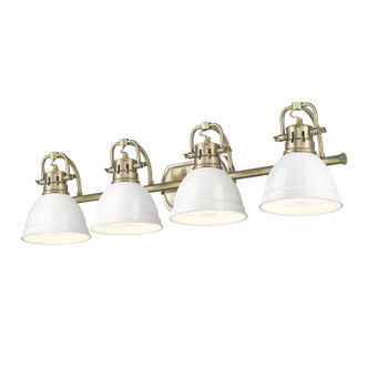 Golden - 3602-BA4 AB-WH - Four Light Vanity - Duncan - Aged Brass