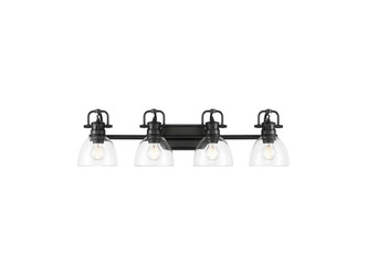 Golden - 3602-BA4 BLK-CLR - Four Light Vanity - Duncan - Matte Black