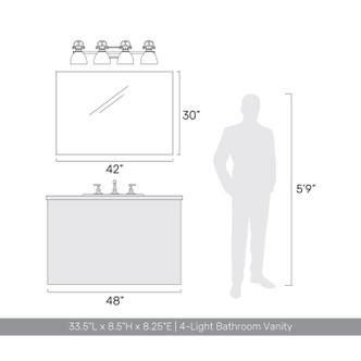 Duncan Four Light Vanity (3602-BA4 BLK-CLR)