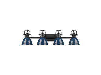 Golden - 3602-BA4 BLK-NVY - Four Light Vanity - Duncan - Matte Black
