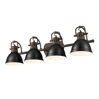 Golden - 3602-BA4 RBZ-BLK - Four Light Vanity - Duncan - Rubbed Bronze