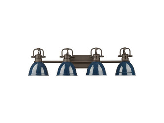 Golden - 3602-BA4 RBZ-NVY - Four Light Vanity - Duncan - Rubbed Bronze