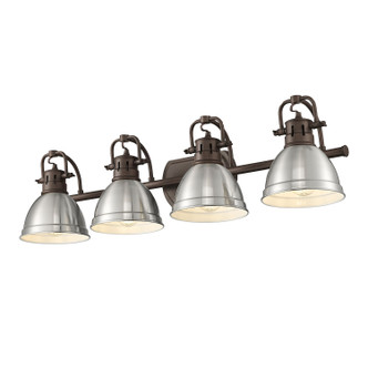 Golden - 3602-BA4 RBZ-PW - Four Light Vanity - Duncan - Rubbed Bronze