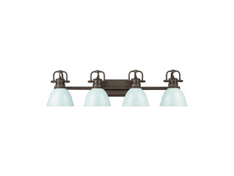 Golden - 3602-BA4 RBZ-SF - Four Light Vanity - Duncan - Rubbed Bronze