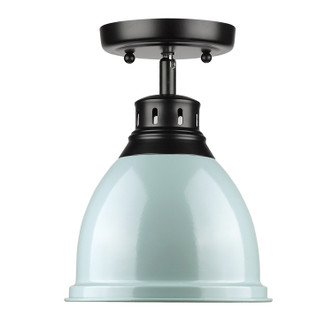 Duncan One Light Flush Mount (3602-FM BLK-SF)
