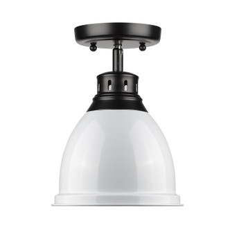 Duncan One Light Flush Mount (3602-FM BLK-WH)