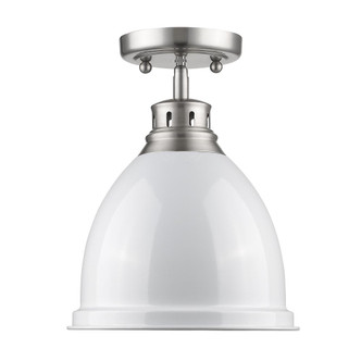 Duncan One Light Flush Mount (3602-FM PW-WH)