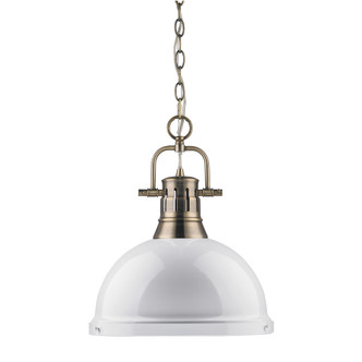 Duncan One Light Pendant (3602-L AB-WH)