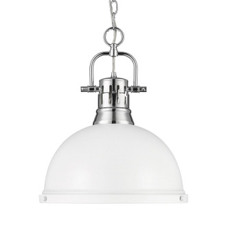 Golden - 3602-L CH-WHT - One Light Pendant - Duncan - Chrome