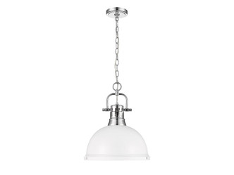 Golden - 3602-L CH-WHT - One Light Pendant - Duncan - Chrome