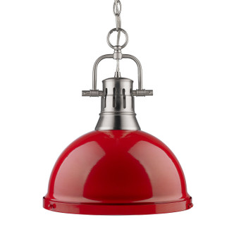 Golden - 3602-L PW-RD - One Light Pendant - Duncan - Pewter