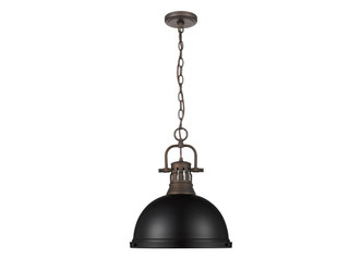 Golden - 3602-L RBZ-BLK - One Light Pendant - Duncan - Rubbed Bronze