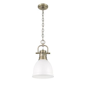 Duncan One Light Pendant (3602-S AB-WHT)