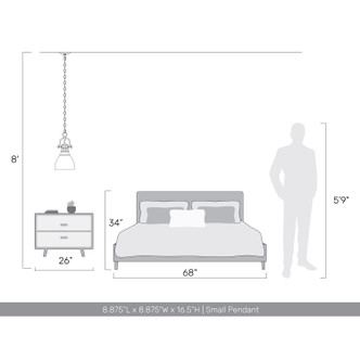 Duncan One Light Pendant (3602-S BLK-WHT)