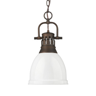 Golden - 3602-S RBZ-WH - One Light Pendant - Duncan - Rubbed Bronze