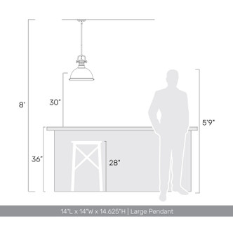 Duncan One Light Pendant (3604-L AB-NVY)